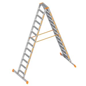 Layher - TOPIC 1043 Stufen Stehleiter mit Traverse 2 x 13 Stufen 1043113